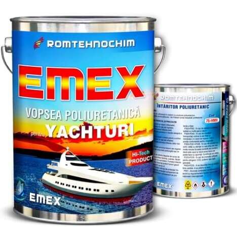 Pachet Vopsea Poliuretanica de Yachturi ?Emex? - Alb - Bid. 20 Kg + Intaritor - Bid. 4 Kg